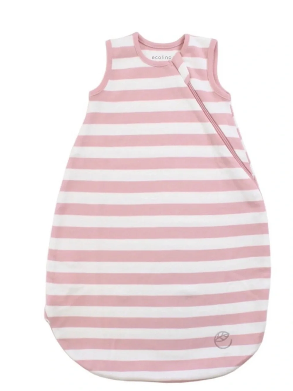 Woolino Ecolino Pink & White Striped Sleeveless Baby Sleep Sack 100% cotton